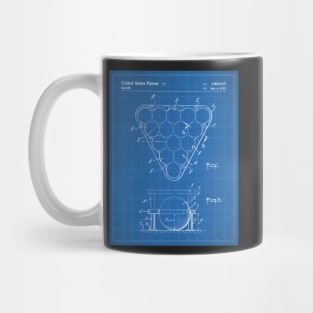 Pool Rack Patent - Pool Player Billiards Home Bar Art - Blueprint Mug